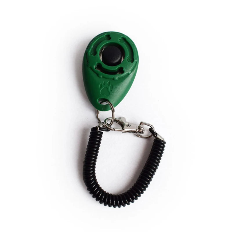 Green training clicker for puppies and adult dogs