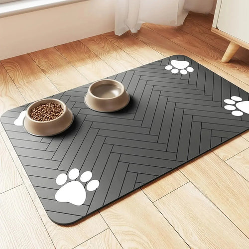 Waterproof dog feeding mat non-slip rubber backing — Dogora