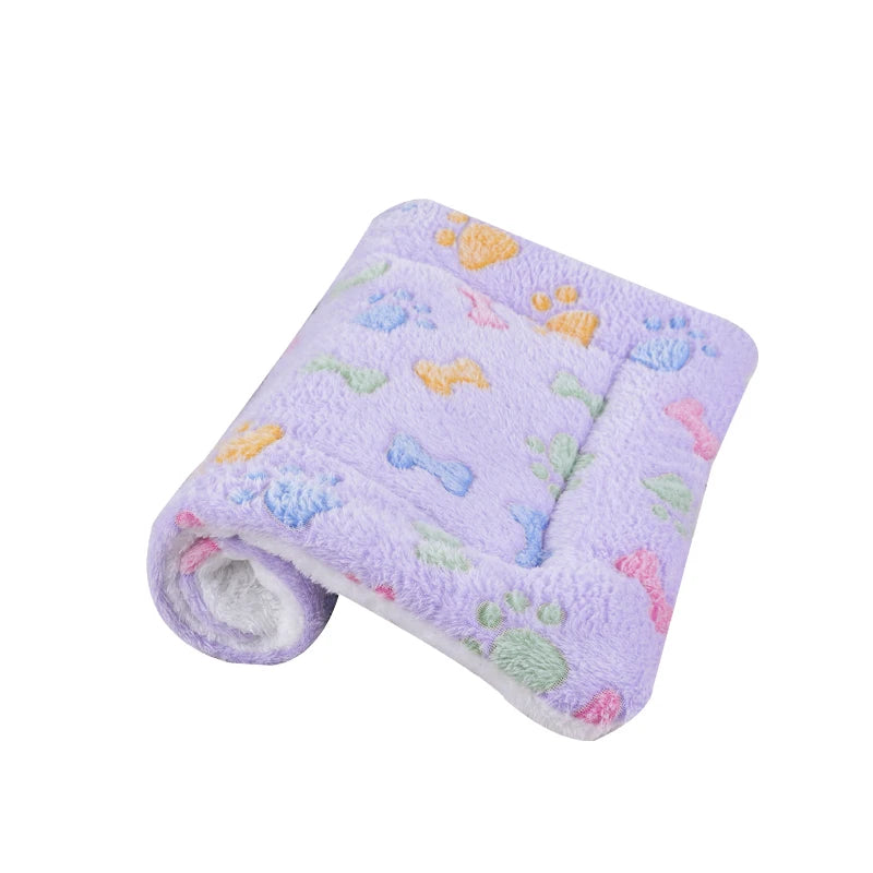 Flannel blanket on dog sofa bed cozy home setup
