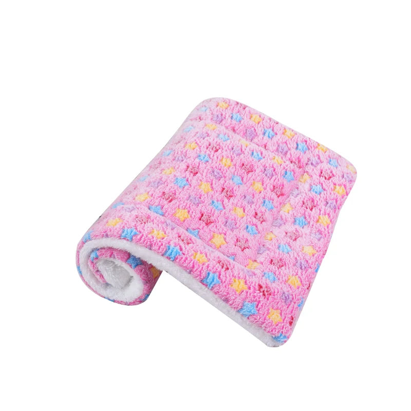Blue flannel dog blanket soft texture close-up — Dogora
