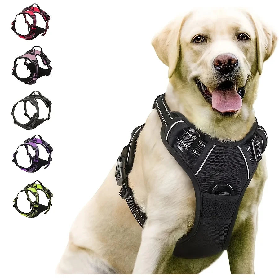 No-pull dog harness front clip reflective Dogora walks