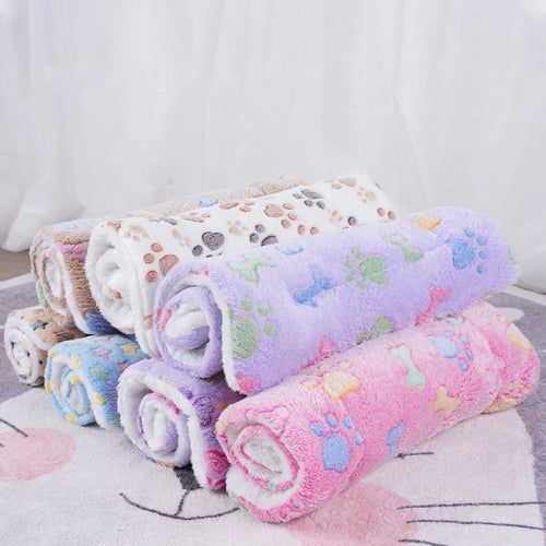 Dog wrapped in soft flannel blanket — Dogora pet comfort