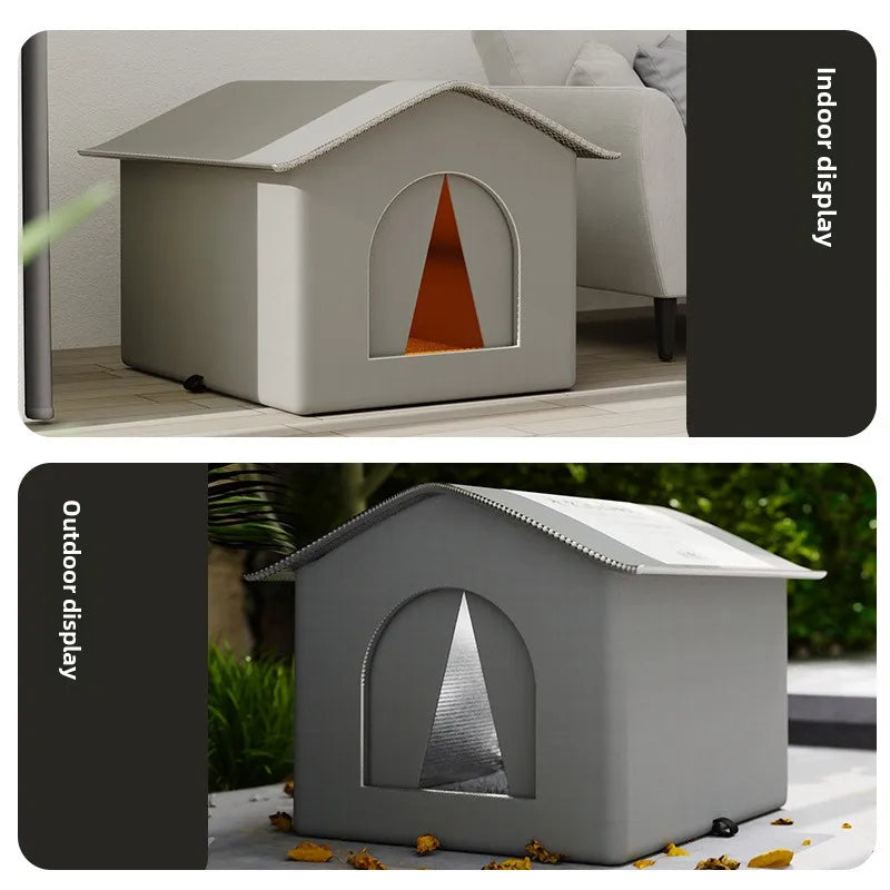 Waterproof dog shelter insulated walls warm winter use