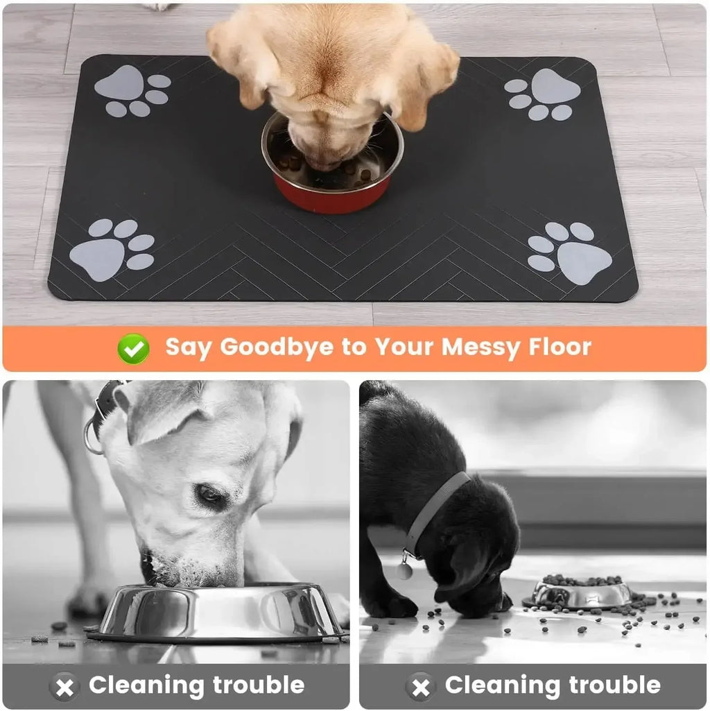 Feeding mat absorbent surface quick dry black grey Dogora