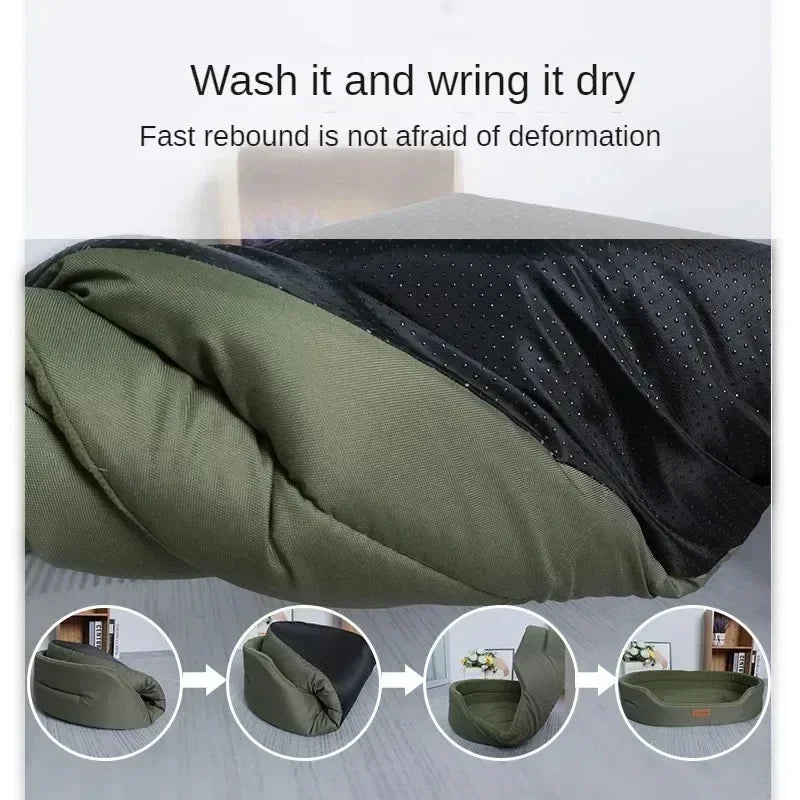 Dog sleeping on Dogora fleece bed reversible double-sided
