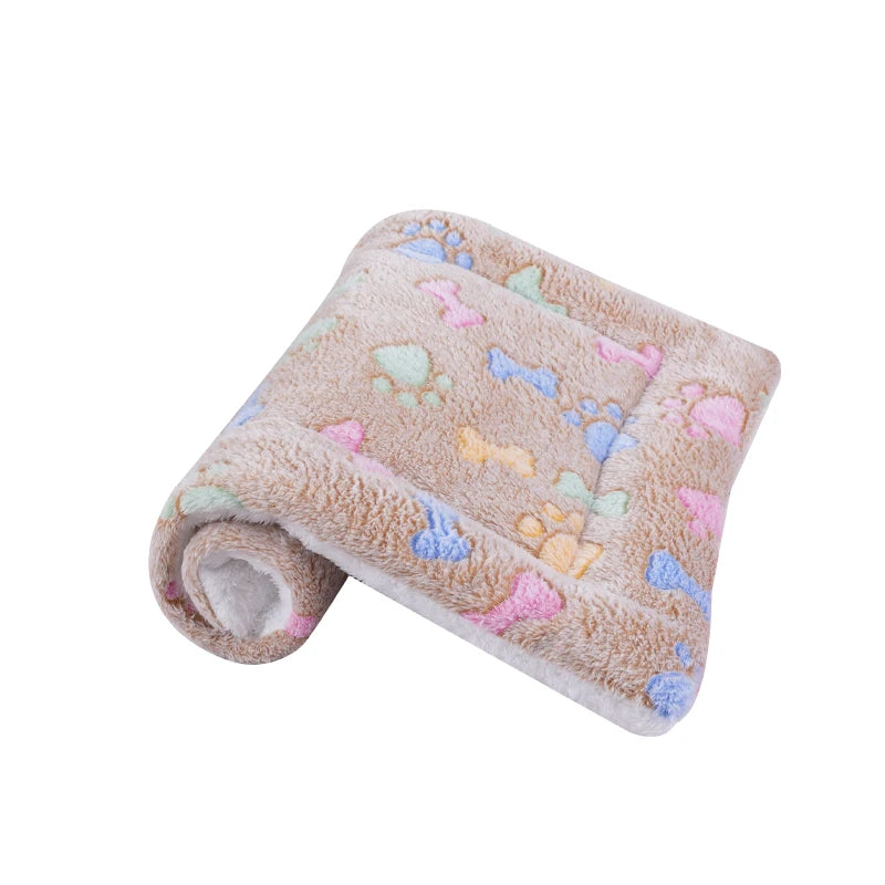 Rose bone pattern flannel blanket for dogs