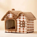 Dog cave bed product dimensions folded and open view