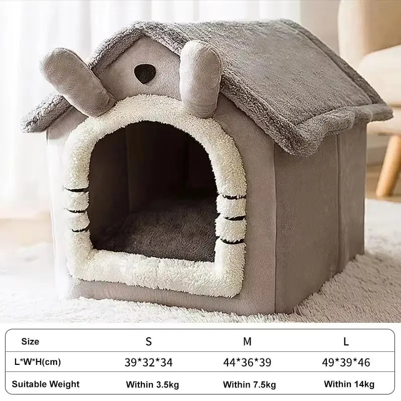 Dog cave bed size guide S M L — Dogora