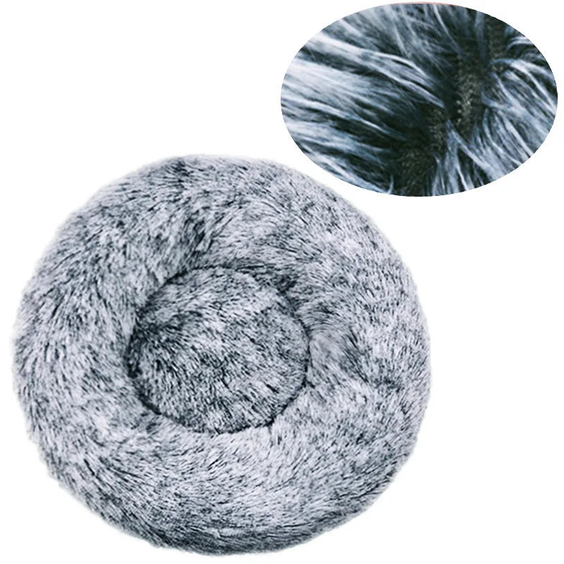 Plush round bed 6 sizes 40cm to 90cm all breeds Dogora