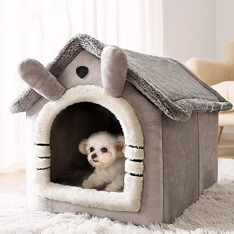 Cave dog bed multiple colors beige brown grey pink — Dogora