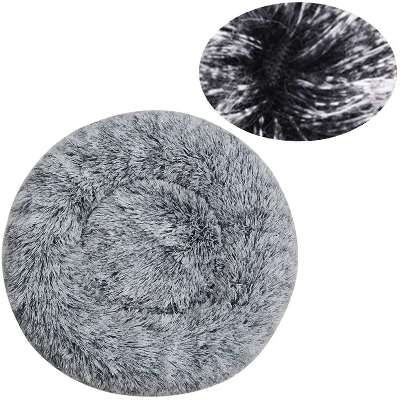 Dogora round bed materials ultra soft eco plush close-up