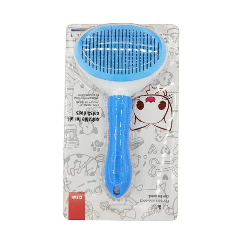 Slicker brush removing loose fur from dog coat