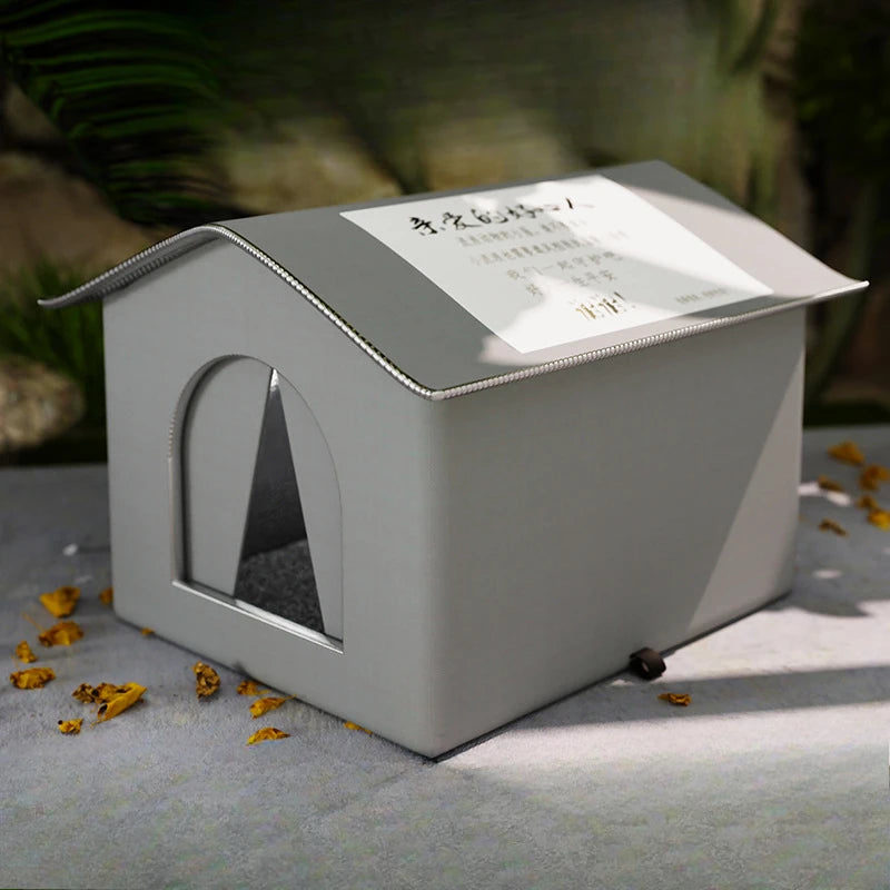 Outdoor dog den features waterproof insulated easy setup