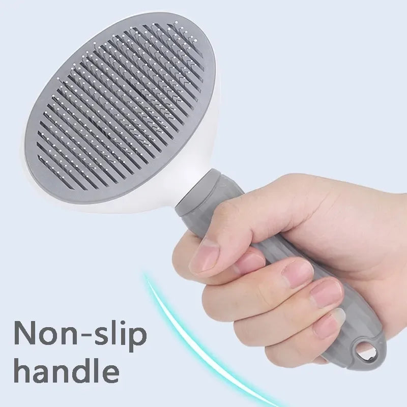 Fine steel pins slicker brush gentle on dog coat