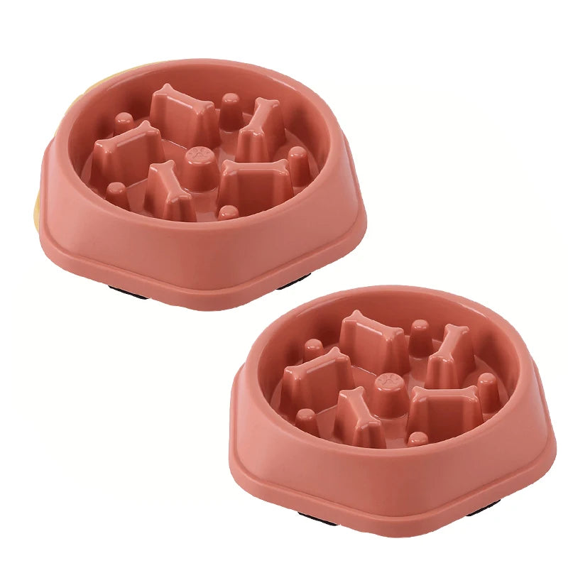 Pink slow feeder 2PCS set Dogora dog bowl