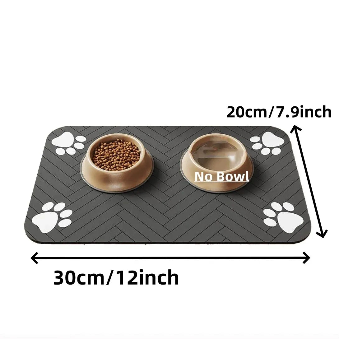 Black pet feeding mat large 40x60cm for big dogs Dogora